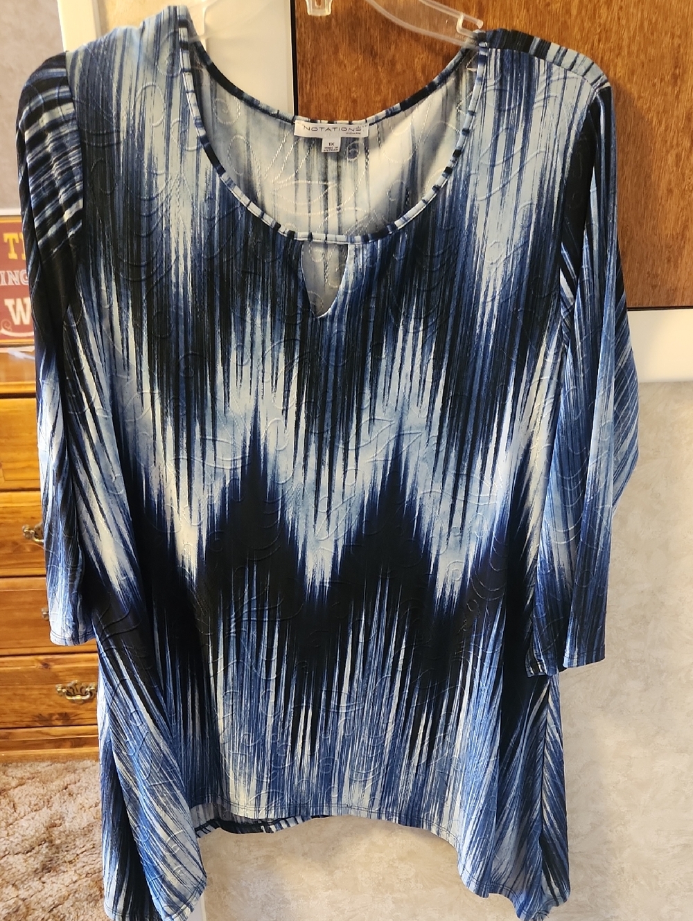 Notations Blue and White Ombre Keyhole Tunic 1X List#39
